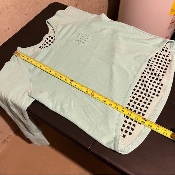 Kyodan Women's Sweater Size Large Blue Long Sleeve Pullover Open Mesh Back - Picture 8 of 8